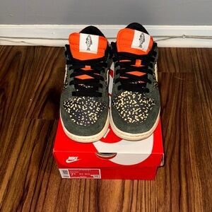 Nike Black and Orange Sneakers High-Top Design